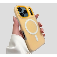 Husa Telefon Jelly Magnetic 2in1, Vafy, Compatibila cu Apple iPhone 17 Pro, din PC+TPU, Magsafe, Finisaj Mat, Portocaliu