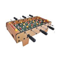 Masa de Fotbal cu Teren, Flippy, cu Picioare Scurte, 6 Manere, Tablou de Scor, 50 x 25 x 18 cm, din Lemn/Otel/ABS, Maro