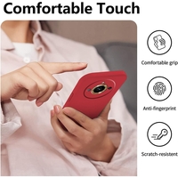 Husa de Protectie, Vafy, pentru Realme 11 Pro Plus, Liquid Silicone, cu Microfibra pe Interior, Protectie Antisoc, Compatibil Incarcare Wireless, Rosu