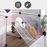 SONGMICS Tarc pentru animale mici rozatoare, din plastic, modulara DIY, 143x108x92cm, alb