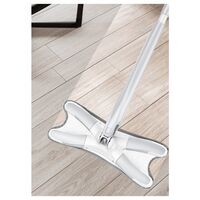 Set Mop Plat + Galeata, Flippy, cu Sistem de Stoargere, Lungime Telescopica 140 cm, Argintiu/Galben