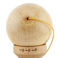 Kendama X FREQUENCY Originala, Profesionala, Flippy, Big Cups V2, Super Sticky cu Cupe Mari, Rulment Metalic, din lemn 18 cm, Ata 55 cm, Portocaliu/Maro