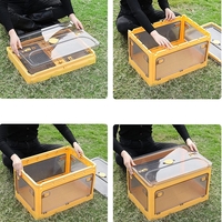 Cutie de depozitare pliabila, Flippy, Cu capac, 40 L, Plastic, 47x35x24.5 cm, Albastru