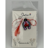 Martisor pentru Copii, Jolie, Material Cauciuc, Ambalaj Carton cu Design, Multicolor, Model Potcoava