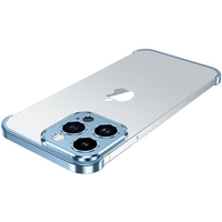 Husa Metalica Edgeless Compatibila cu iPhone 16 Plus, Vafy, Protectie pentru Colturi si Camera, Aliaj Aluminiu, Antisoc, Antizgariere, Albastru