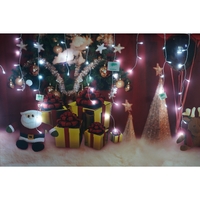 Instalatie de Craciun Vafy® Tip Turturi, 8 jocuri de lumini Sectiune 3 m, 96 LED-uri, Interconectabila, Fir Transparent, Alb Rece