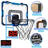 Cos de Baschet pentru Copii, Flippy, cu Tablou de Bord Electronic, Minge, Pompa, 2 Moduri, Interior/Exterior, Inel Metalic si Rabatabil cu Arc, Luminos, 41x31x5 cm, Multicolor