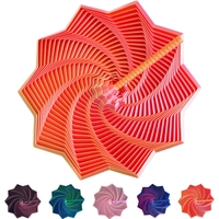 Jucarie Decompresie, Flippy, Model Stea 3D, DuoChrome, Maner Spirala, Turn Magic Geometric, Multiple Forme, Anti-stress, 8.6 cm, Rosu/Auriu