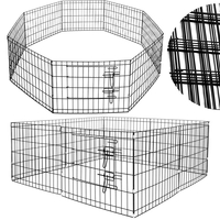 Tarc pentru animale de companie, din fier, forma configurabila, cu usa de acces, 3XL, 155x155x61cm, negru