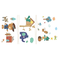 Covoras pentru Copii, Flippy, cu 2 Fete, Model ZOO/Ursulet, din XPE+PE, Impermeabil, Antiderapant, Protectie Termica, +3 Luni, Pliabil, 150 x 200 x 1.5 cm, Multicolor