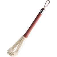 Perie de Curatat Pahare, Sticle, Biberoane, Flippy, cu Maner Lung, Uz Casnic, Silicon, Ergonomic, 3.9x5.4x38.5cm, Rosu