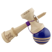 Kendama X Originala RAINBOW, Profesionala, Flippy, Cupe Mari KING SIZE V3, Super Sticky, Gaura in Baza, Rulment Metalic, din lemn 18 cm, Ata 62/65 cm, Violet/Maro
