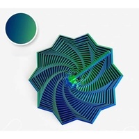 Jucarie Decompresie, Flippy, Model Stea 3D, DuoChrome, Maner Spirala, Turn Magic Geometric, Multiple Forme, Anti-stress, 17 cm, Verde/Albastru
