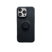 Husa protectie Vafy compatibila cu Huawei P40 Lite Liquid Silicone Ring cu suport rotativ Negru