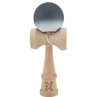 Kendama X Originala, Profesionala, Flippy, din Lemn, Rubber Grip, 18 cm, Alb/Negru