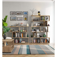 Etajera modulara cu 6 rafturi pentru depozitare, PAL laminat 16 mm, 120x28x108 cm, stejar sonoma