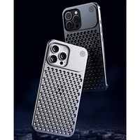 Husa Aromaterapia Compatibila cu iPhone 15 Pro Max, Vafy, Antisoc, Antizgariere, Protectie Camera si Supraincalzire, din Aliaj de Aluminiu, Gri