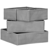 Set 4 organizatoare Sersimo sertar pentru sosete/lenjerie, gri