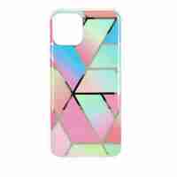 Husa protectie Vafy compatibila cu Samsung Galaxy A52 Soft IMD TPU Marble Geometric Roz