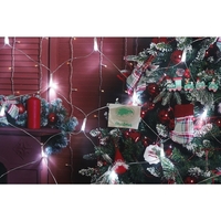 Sectiune Instalatie de Craciun Vafy, Tip Plasa, 80 LED-uri, 2 m x 1 m, 8 jocuri de lumini, Interconectabila, Fir transparent, Alb rece