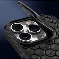 Husa de Protectie TPU, Vafy, pentru Apple iPhone 14 Pro, 3D Cube, cu Inel, Protectie Camera, Antisoc, Antizgariere, Antialunecare, Acoperire Completa, Negru