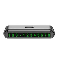 Suport Numar de Telefon pentru Parcare Auto, Flippy, Suport pentru Numarul de telefon, Banda glisanta pentru Ascundere, Banda Adeziva Inclusa, 120 x 48 x 24 mm, Cifre Verzi, Negru Mat