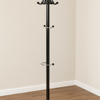 Cuier metalic 5Five cu 12 carlige si suport umbrele, otel si marmura, 182 cm, negru
