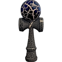 Kendama X Originala, Profesionala, Flippy, Cracked, din Lemn, 18 cm, Negru Alb