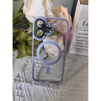 Husa de Protectie Compatibil cu iPhone 16 Pro, Vafy, Incarcare Wireless, Tehnologie Magsafe, Carcasa din TPU/ PC, Protectie Camera, Antisoc, Antizgariere, Mov (lila) - Transparent