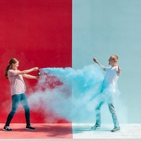 Spray Gender Reveal, Flippy, 260 ml, din Amidon de Porumb, Dezvaluire Gen Bebelusi, Albastru
