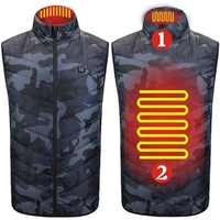 Vesta cu Incalzire, Vafy, Unisex, 2 Zone de Incalzire, Umplutura Bumbac, 3 Trepte de Temperatura, Incarcare USB, Albastru, 58 - 65 kg, Marime XL