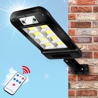 Lampa Solara De Exterior LED Flippy, 23 cm x 11.5 cm, 3072 Lumeni 128 COB LED 25.6 W - echivalent 205 W bec incadescent, IP65, Senzor de Miscare, Senzor de Lumina, 4 Grile, Alb Rece