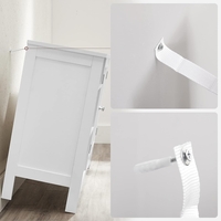 VASAGLE Dulap lavoar baie, cu 2 usi si un compartiment deschis cu rafturi reglabile, 90x30x60cm, alb