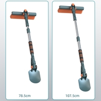 Racleta Auto pentru Zapada cu Doua Capete, Flippy, Dezapezire Masina, cu Maner Lung, Ergonomica, Detasabila, pentru Geamuri si Caroserie, Usor de Utilizat, 48 cm- 78 cm, Verde Inchis