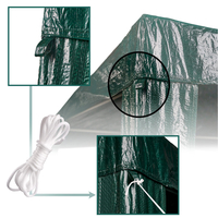 Pavilion gradina 200x200x240 cm, structura metalica, acoperis PE 90g/mp, verde