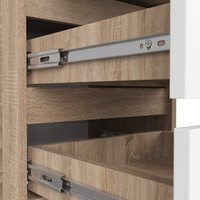 Comoda cu 6 sertare, PAL laminat 16 mm, 40x35x109 cm, stejar sonoma si alb