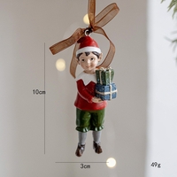 Decoratiune de Craciun, Flippy, pentru Brad, Model Elf cu Cadouri, 10 x 3 cm, din Rasina, Multicolor