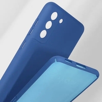 Husa protectie Vafy pentru Samsung S21 FE Liquid Silicone Albastru Inchis