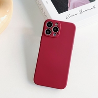 Husa pentru Apple iPhone 14 Plus Vafy, Liquid Silicone, cu Microfibra pe interior, Protectie Antisoc, Wine red, Claret