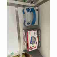 Pompa Electrica de Umflat Baloane, Flippy, cu Doua Iesiri, 220V, Putere 700W, Accesorii petrecere, Albastru-Gri