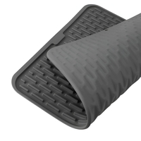 Covoras din Silicon pentru Scurgere Vase, Flippy, Uz Casnic, Rezistent la Temperaturi Ridicate, Izolator, 43x32.5 cm, Negru
