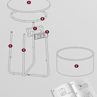 VASAGLE Masuta de cafea rotunda cu cos de stofa, statie de incarcare 2 prize si 2 USB, 45x50cm, gri argintiu