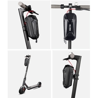 Borseta pentru bicicleta/trotineta Flippy, spatiu de depozitare, antisoc, waterproof, cu fermoar, 3L, material carbon si plastic dur, pentru trotineta electrica scuter, bicicleta, negru
