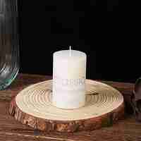 Lumanare Decorativa, Flippy, din Parafina, Cilindrica, Fara Fum si Fara Parfum, 5 x 7.5 cm, 130 g, Ardere 36h, Ivory Alb