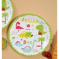 Set 10 Farfurii Petrecere, Flippy, Colectia Dino Park, 17 cm Diametru, din Carton, Multicolor