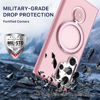 Husa de protectie Vafy, cu incarcare Wireless, Tehnologie Magsafe, TPU, Inel magnetic rotativ cu functie de suport, pentru Samsung Galaxy S23 , Rose Gold