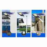 Proiector LED pentru stalp, casa, perete cu suport metalic inclus, Flippy, 38,5 cm x 14,2 cm, Rezistent la Apa IP65, cu Panou Solar, 240 COB LED, 50 W, Senzor de lumina, Timer, cu Telecomanda, intensitate reglabila, kit montaj inclus, Lumina Rece