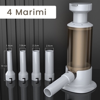 Aparat de Umplut Carnati, Flippy, Manual Rezistent, Usor de Folosit si Depozitat, Durabil, Calitativ, 4 Tuburi/Marimi Incluse, 26.3 x 11 x 11 cm, Transparent Maro