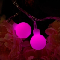 Instalatie sfere brad Craciun Vafy, 3 metri, 20 LEd-uri, alimentare la retea, fir transparent, multicolora