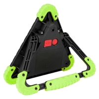 Triunghi Multifunctional de Avertizare, Vafy, Lanterna LED, Impermeabil IP65, 800 lm, 2 x AA, Functie Incarcare Telefon, USB si Micro USB, COB, Verde